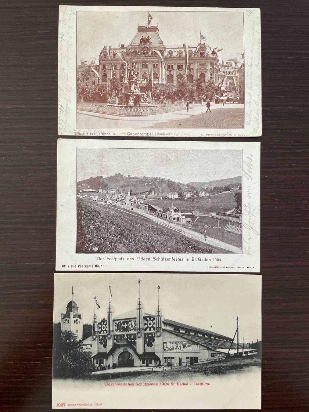 Ansichtskarten: ST. GALLEN Eidg. Schützenfest 1904, 9 Ansichtskarten – Gebraucht aus Wald ZH von TLILEF 1