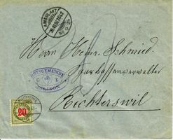 Brief Ambulant Jslikon - Richterswil - Nachporto1908