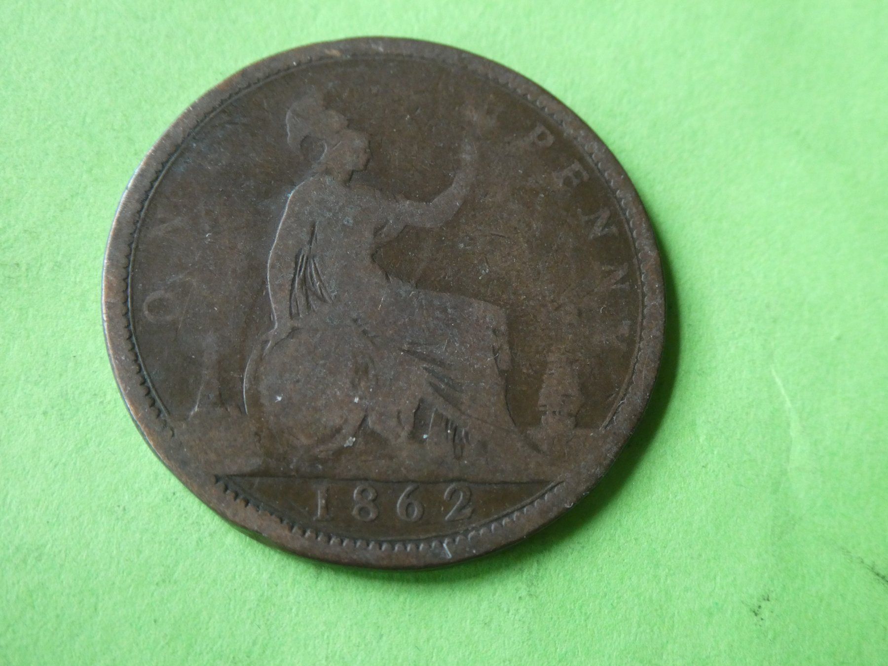 Toutes les monnaies: Grossbritannien 1862, 1 Penny – D'occasion à Hinterforst par Rohusri 1