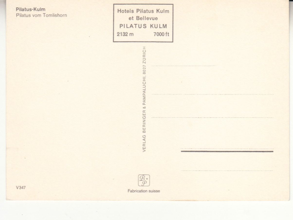 Cartes postales: Pilatus ca. 1970 – D'occasion à Bürglen TG par StampGraf 1