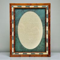 Ancien cadre photo multiple en bois marqueté