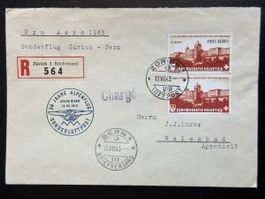 Schweiz Pro Aero 1943 Sonderflug Zürich Bern R Luftpost