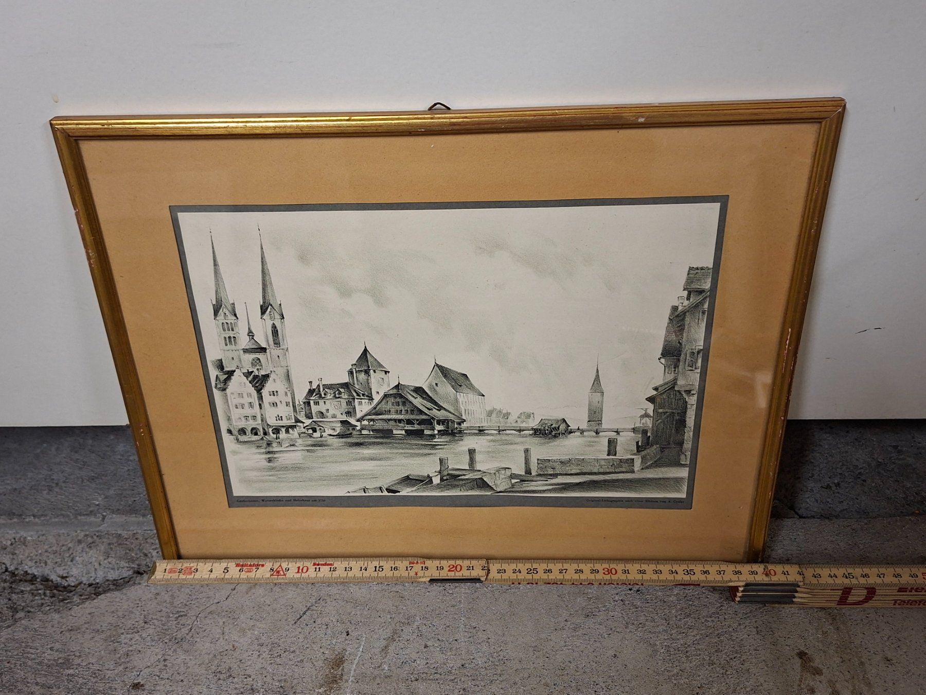 Grafica & Litografie: Original Lithographie A. Gysler -  mit Rahmen! – Usato da Schaffhausen venduto da meteor7 2