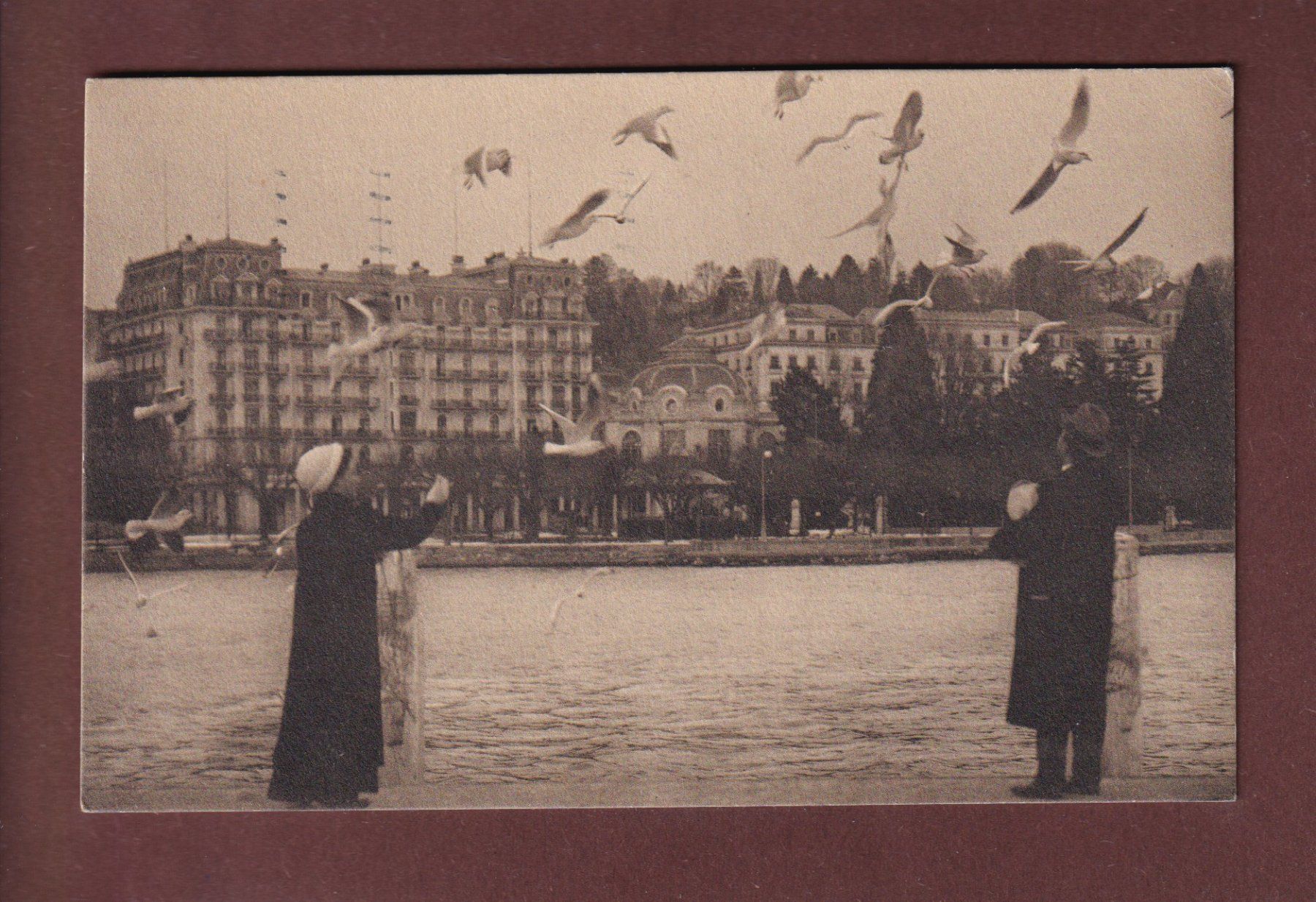 Cartoline postali: LAUSANNE - Ouchy - Les Mouettes - 1914 – Usato da Pully venduto da nicecards