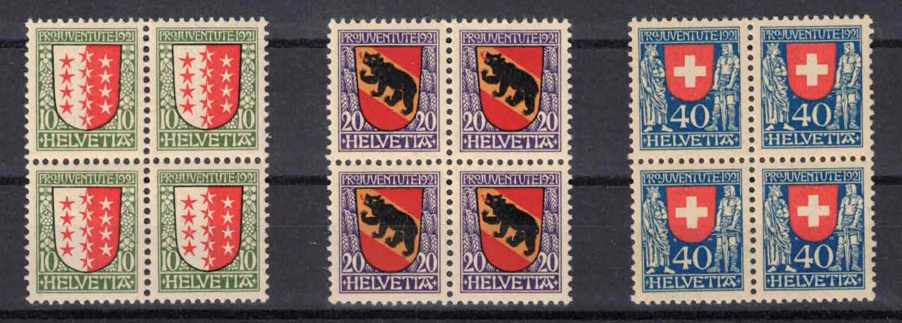 Tutti i francobolli: Pro Juventute 1921 im 4er-Block postfrisch ** – Nuovo (secondo la descrizione) da Nuglar venduto da Stamp88