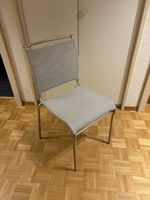 Dining Chair Metal Frame Grey Fabric