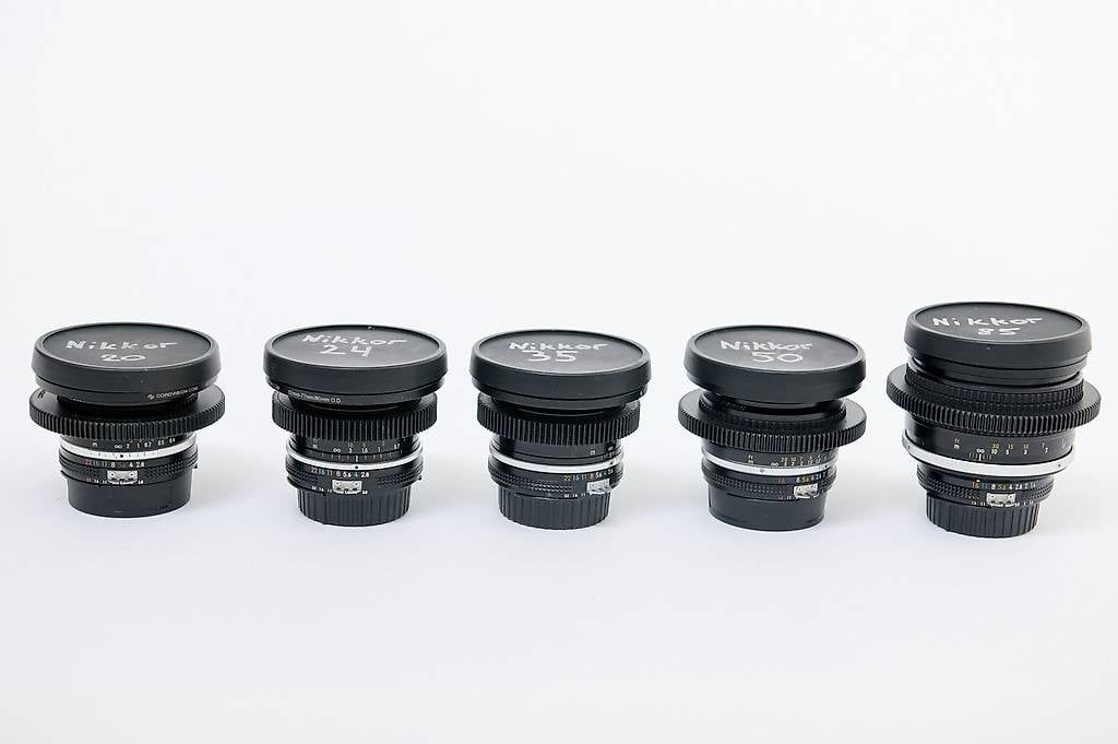 Obiettivi: NIKON AI / AIS OBJEKTIV SET CINE MODDED inkl. 2 ADAPTER – Usato da Zürich venduto da lozzaphoto 2