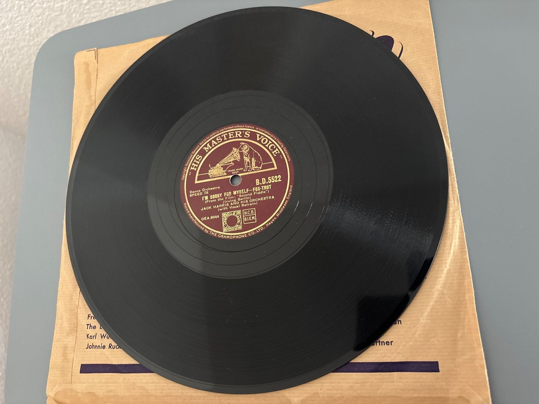 Schallplatten: Schallplatte Jack Harris Orchestra Fox-Trott B.D.5522 – Gebraucht aus Ibach von lisch3 2