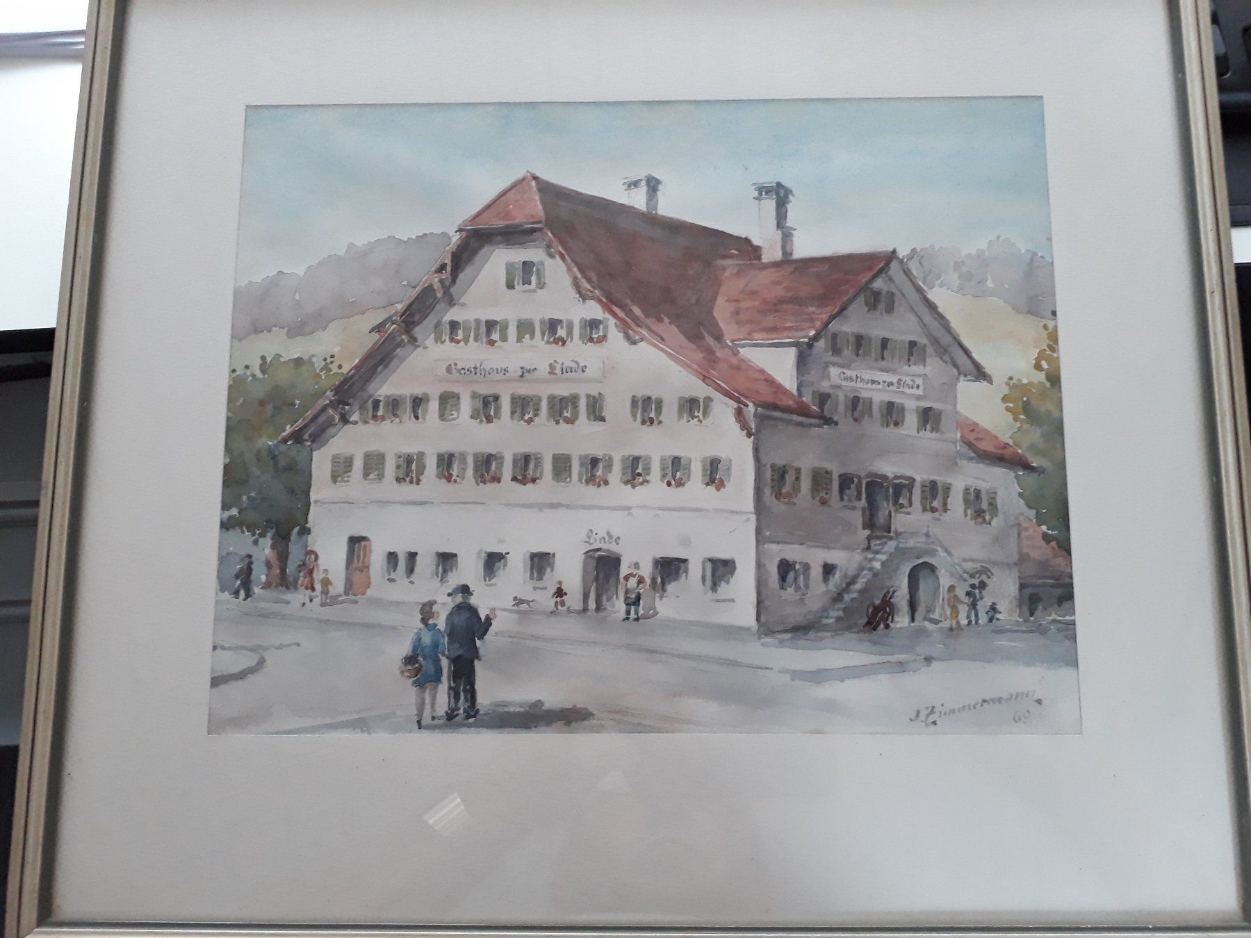 Gemälde: gemaltes Aquarell-Bild Krienser Linde – Gebraucht aus Obernau von LANA2412
