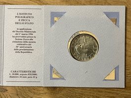 Italien 1996 – 10.000 Lire Silbermünze 50 Jahre Republik