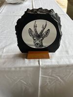 Edles Schieferbild mit Rehbock-Gravur