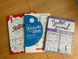 3 x Bullet Journal Praxisbuch, Sketchnotes, Sketchn. Schule