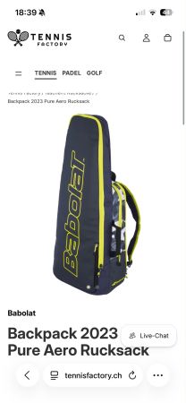 Babolat Tennis Backpack Pure Aero Rucksack
