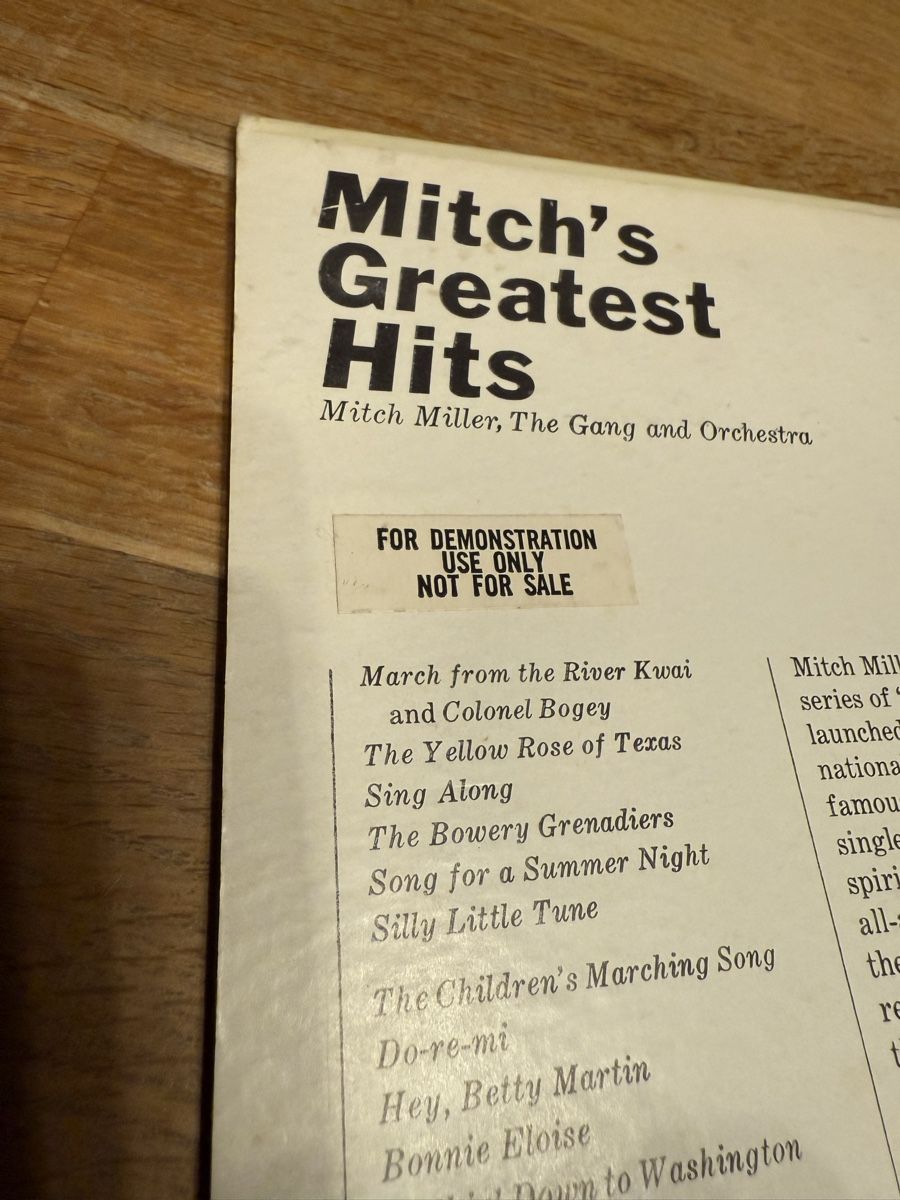 Dischi in vinile: Mitch Miller Schallplatte - Greatest Hits, Rare Version – Usato da Goldach venduto da Messerguru 1