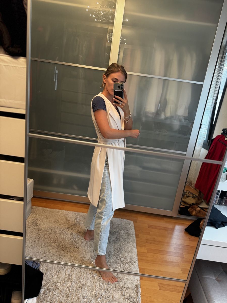 Zara Gilet & Giacche senza maniche: Long White Vest Zara XS – Usato da Sattel venduto da Zlata1 2