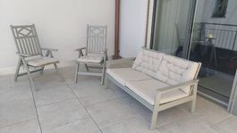 IKEA BONDHOLMEN Outdoor Lounge Set Sofa, 2 Chairs & Cushions