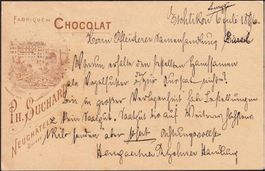 1896: SUCHARD-Karte, 5 Rp. GS-PK mit Stempel ESCHLIKON 7.VII