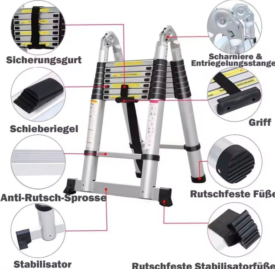 Telescopi: 5M Alu Teleskopleiter AKTION – Nuovo e nell'imballaggio originale da Aarburg venduto da gas_j6mp 2