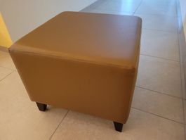Design-Hocker beige/braun L50cm, B50cm, H42cm, Füsse H10cm