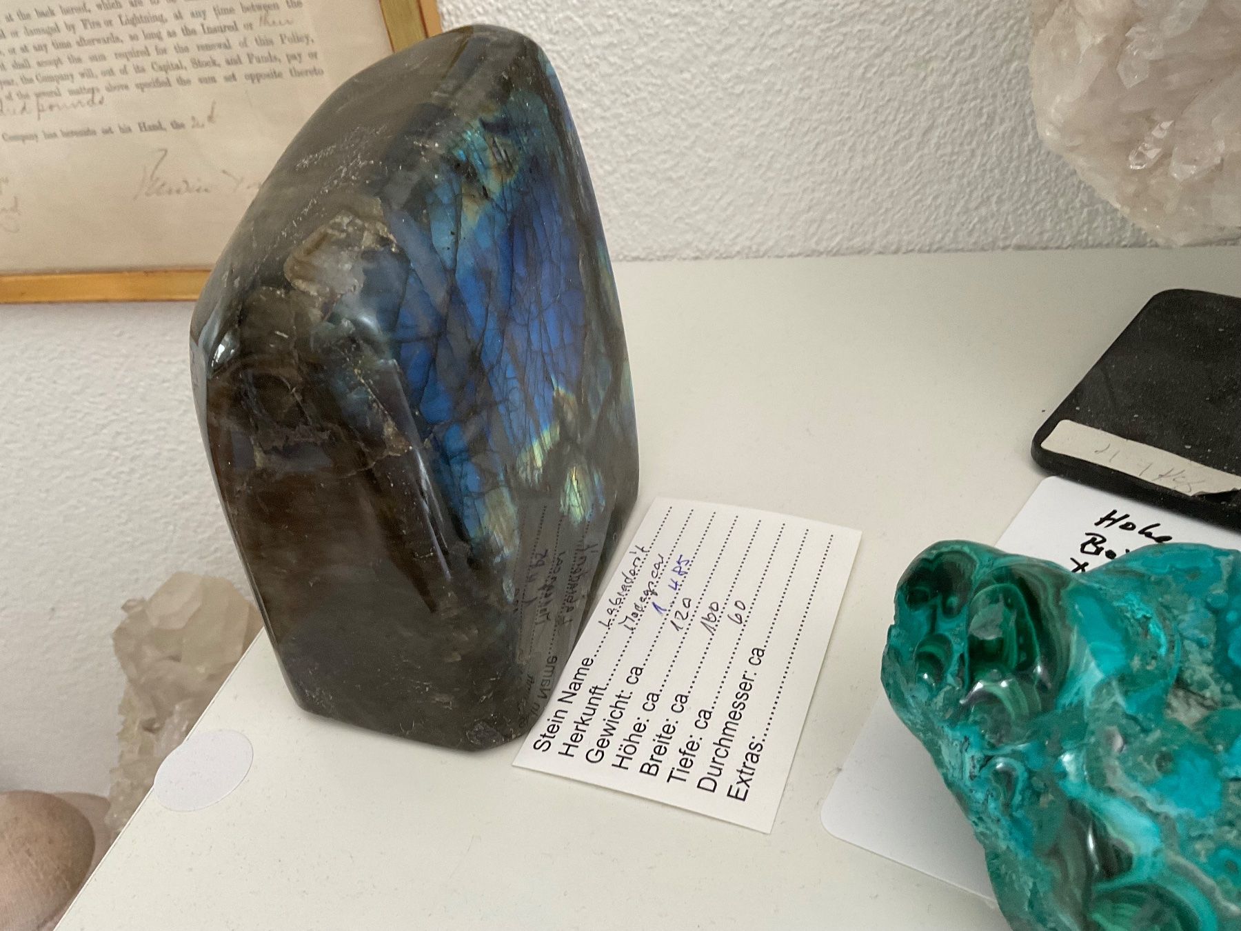 Minerali & Pietre curative: Labradorit Handschmeichler, Edelstein ca.1. Kilo 485 G – Nuovo (secondo la descrizione) da Gibswil venduto da MineralienJRS 2