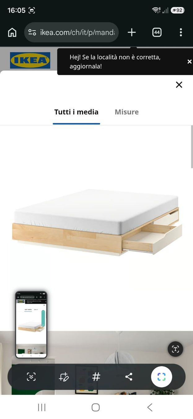 Ikea Letti: Ikea Mandal bett 140x200 – Usato da Zürich venduto da ter_26db
