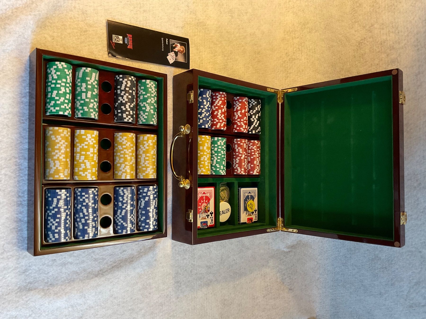 Giochi: Luxus Poker-Set in Holzbox – Nuovo (secondo la descrizione) da Gunzgen venduto da GerhardAerni 5