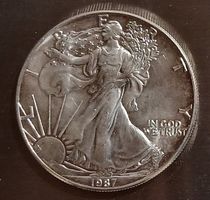 Silver Eagle "Walking Liberty" 1987 – TOP Silber Unze 999