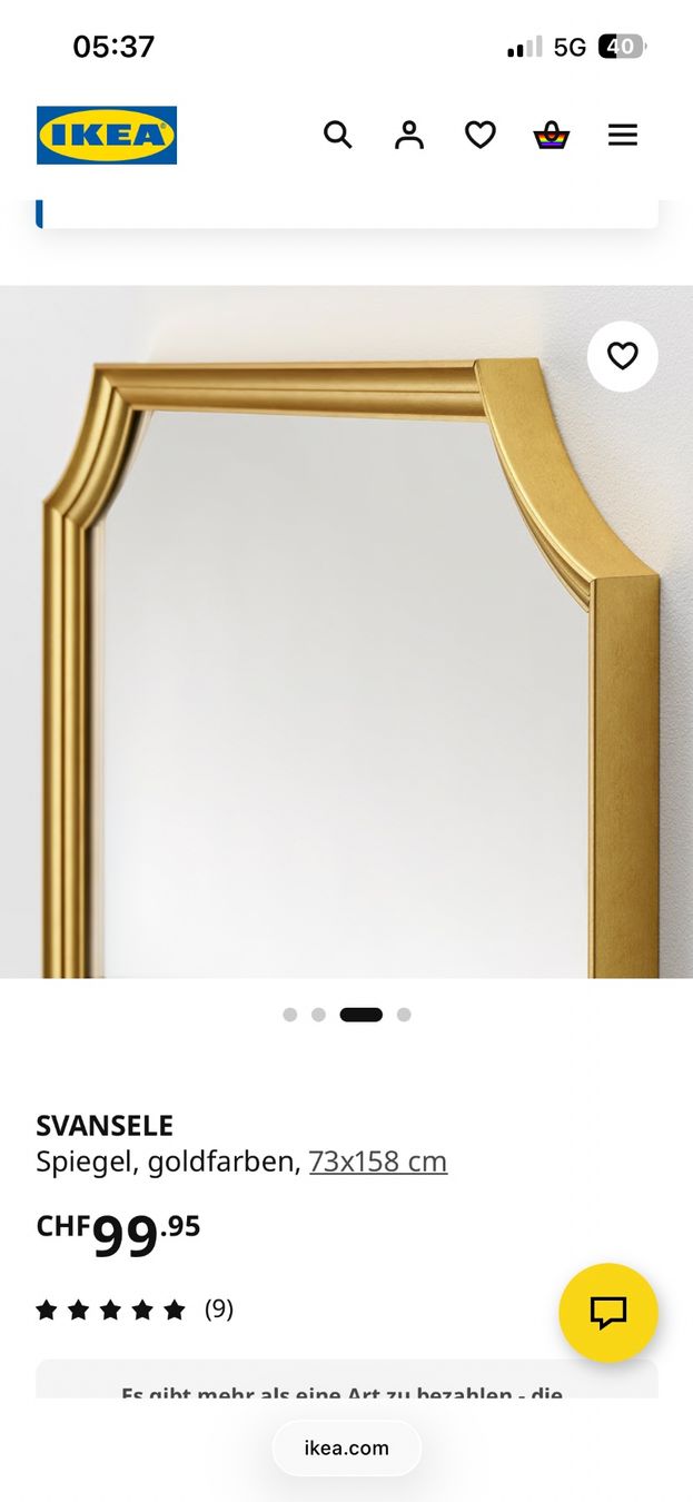 Spiegel: IKEA SVANSELE Spiegel, goldfarben – Gebraucht aus Gerlafingen von sel_dp6y 2