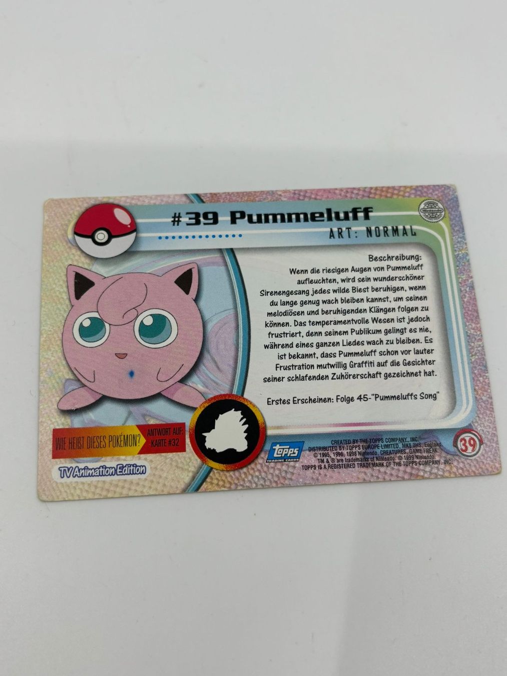 Pokémon Carte collezionabili: Pokemon-Karte #39 Pummeluff – Usato da Herisau venduto da Seyashop1 1