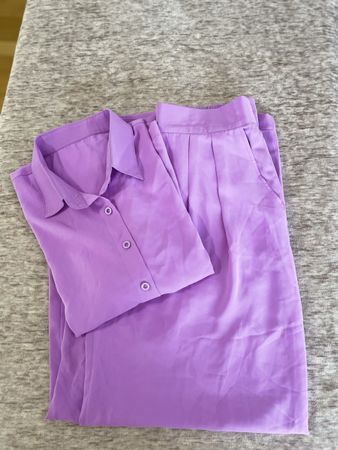 Sommer-Set, leichte luftige Bluse mit Anzugshosen Stil