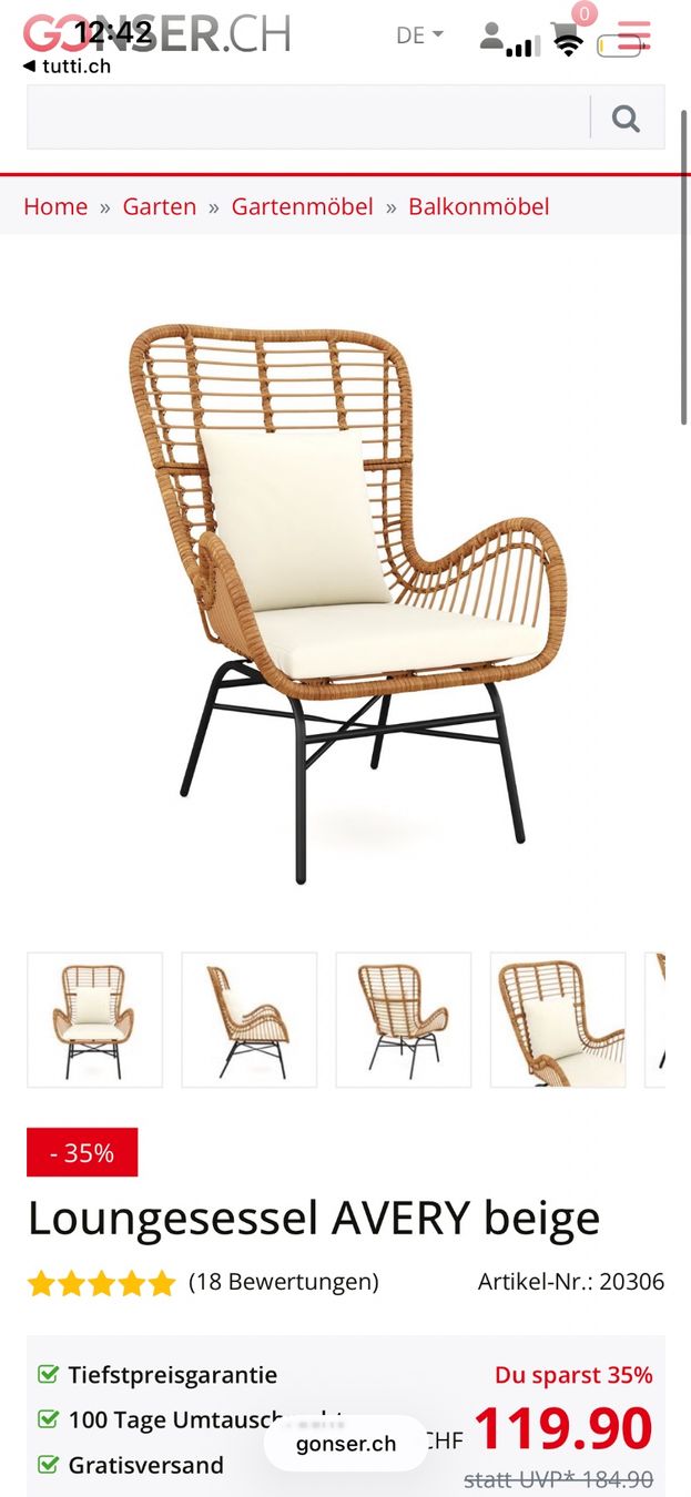 Stühle: Loungesessel Avery beige – Gebraucht aus Küsnacht ZH von rokito86 4