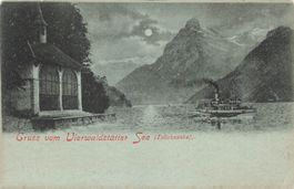 Sisikon UR Gruss vom Vierwaldstätter See Tellskapelle schiff