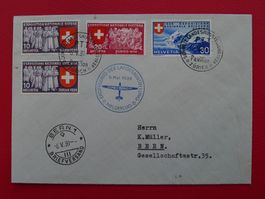 1939, Nr.225-227 (LANDI) Flugpost sauberer Pro-AERO FLUG