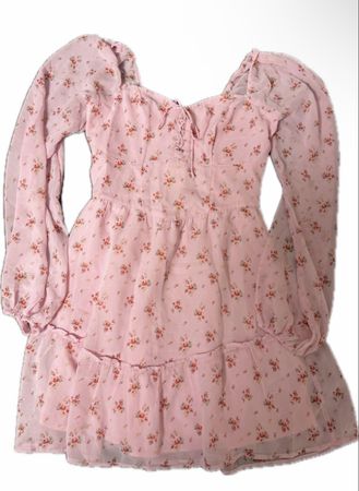 Damen Kleid kurz rosa Blumenmuster Langarm brandneu