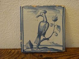 Fayence Keramik Fliese Kachel / Vogel