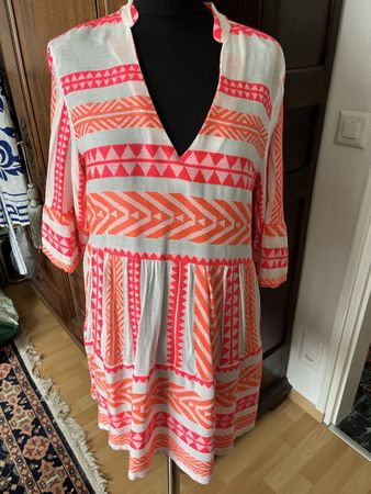 Vestito estivo con balze manica 3/4