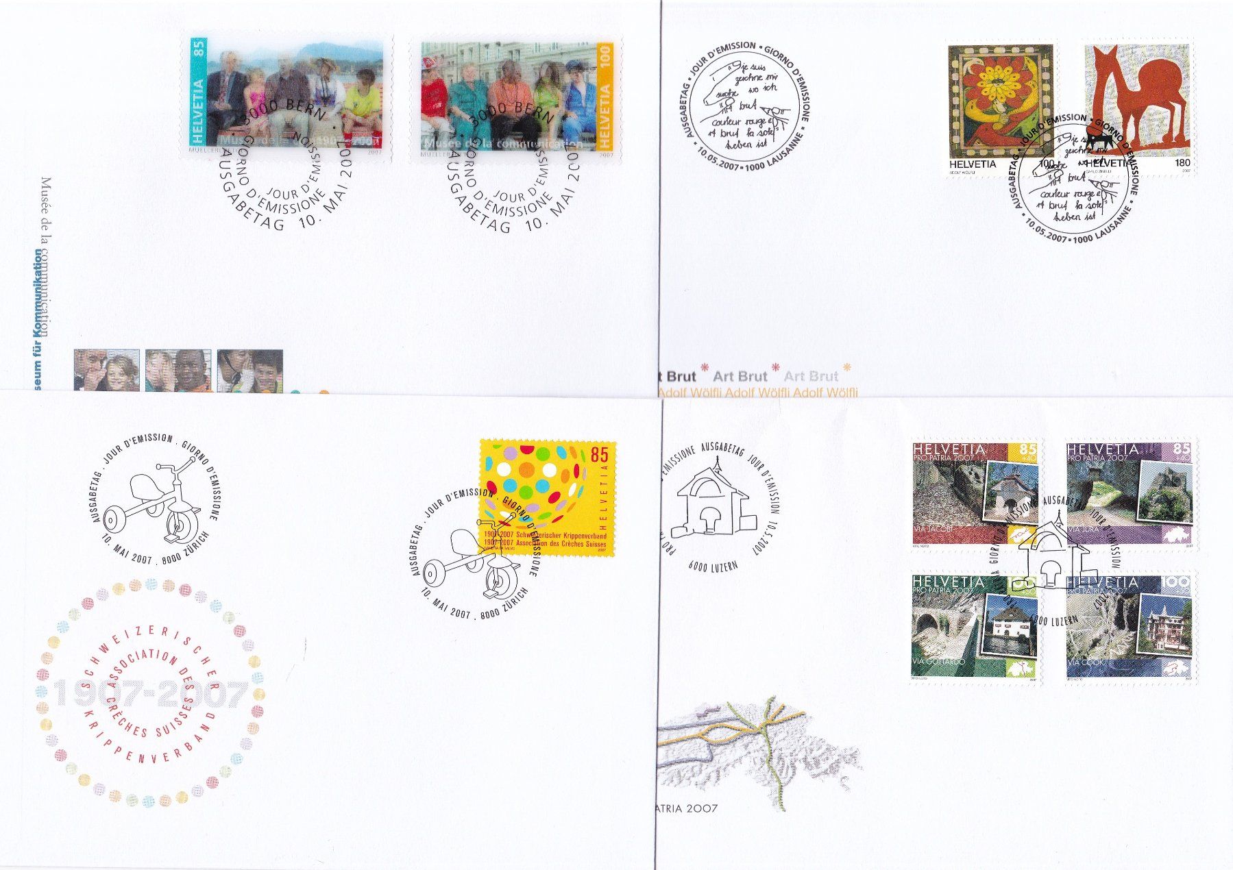 Tutti i francobolli: 56 Stk. CH FDCs, 2006 & 2007 – Usato da Münchwilen AG venduto da Nesar 5