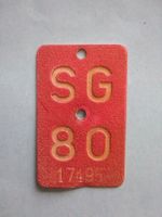 Velonummern Fahrradnummer SG 80