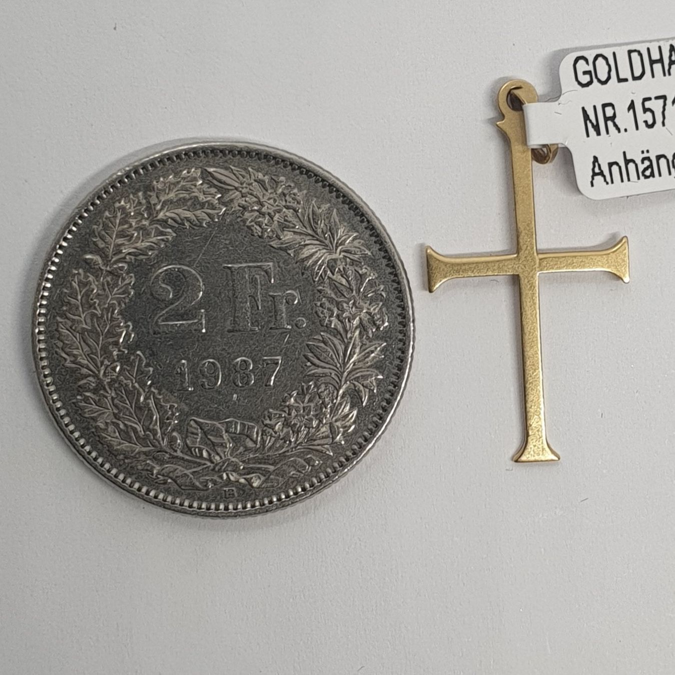 Ciondoli: Echt 18K Gold - Kreuz Anhänger – Usato da Luzern venduto da Goldhaus-Luzern 3
