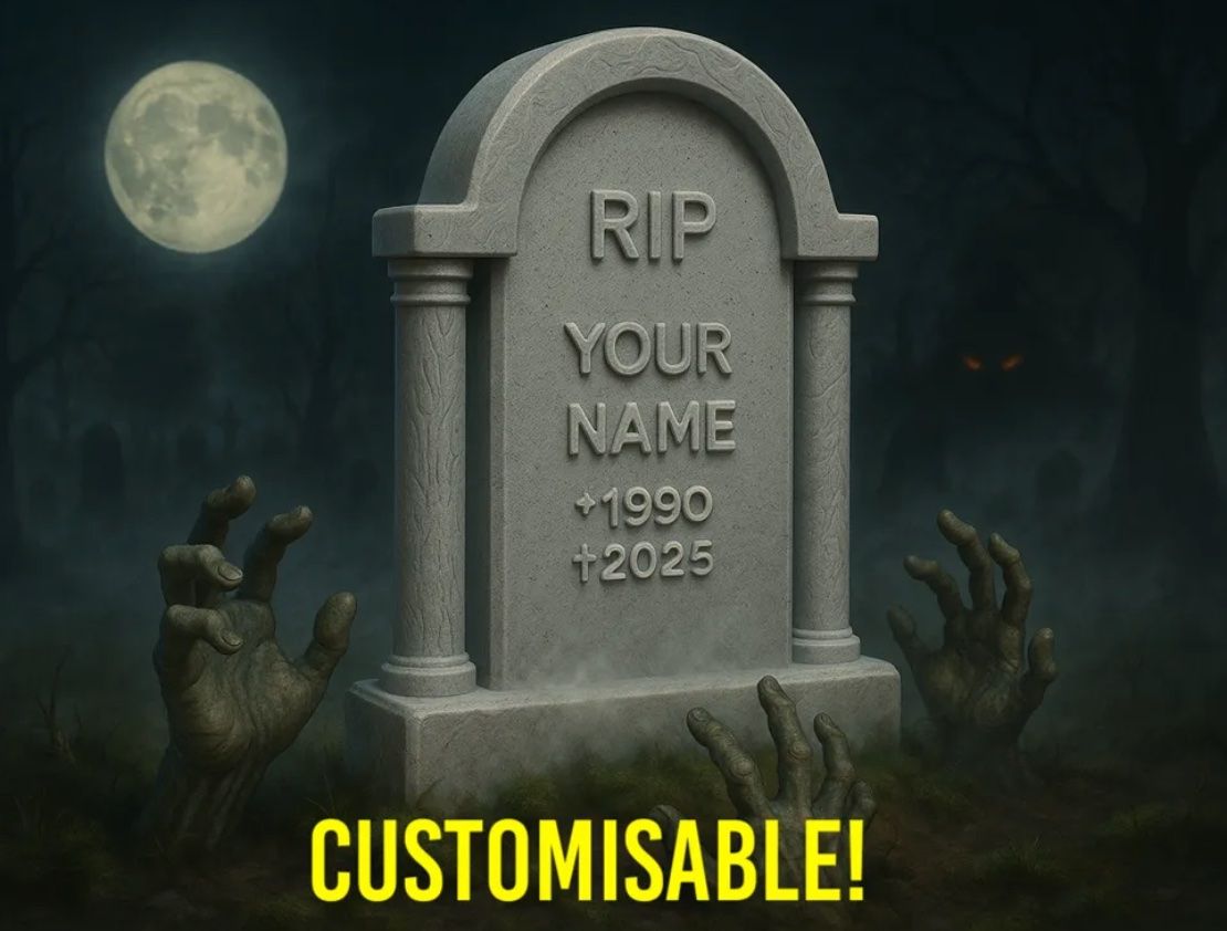 Tutte le decorazioni: Personalisierter Halloween-Grabstein – Nuovo e nell'imballaggio originale da Basel venduto da sch_98jl