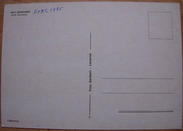 Cartoline postali: Ansichtskarte ungelaufen - Sonogno / Valle Verzasca – Usato da Dübendorf venduto da rumpumpel 2