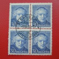 1933: J68 Vierer-Block von St.Gallen von ERSTTAG, K: 150.-+