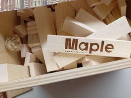 Maple Holzbausteine 200 Teile in Holzkiste / Neuwertig