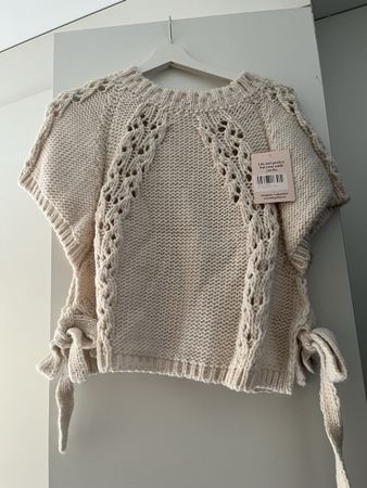 Ladypolitan Strickoberteil, Creme Weiss, Onesize, NEU