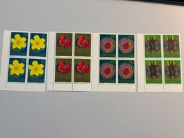 1972 Blumen, Viererblock, ZNr. 493-496, postfrisch