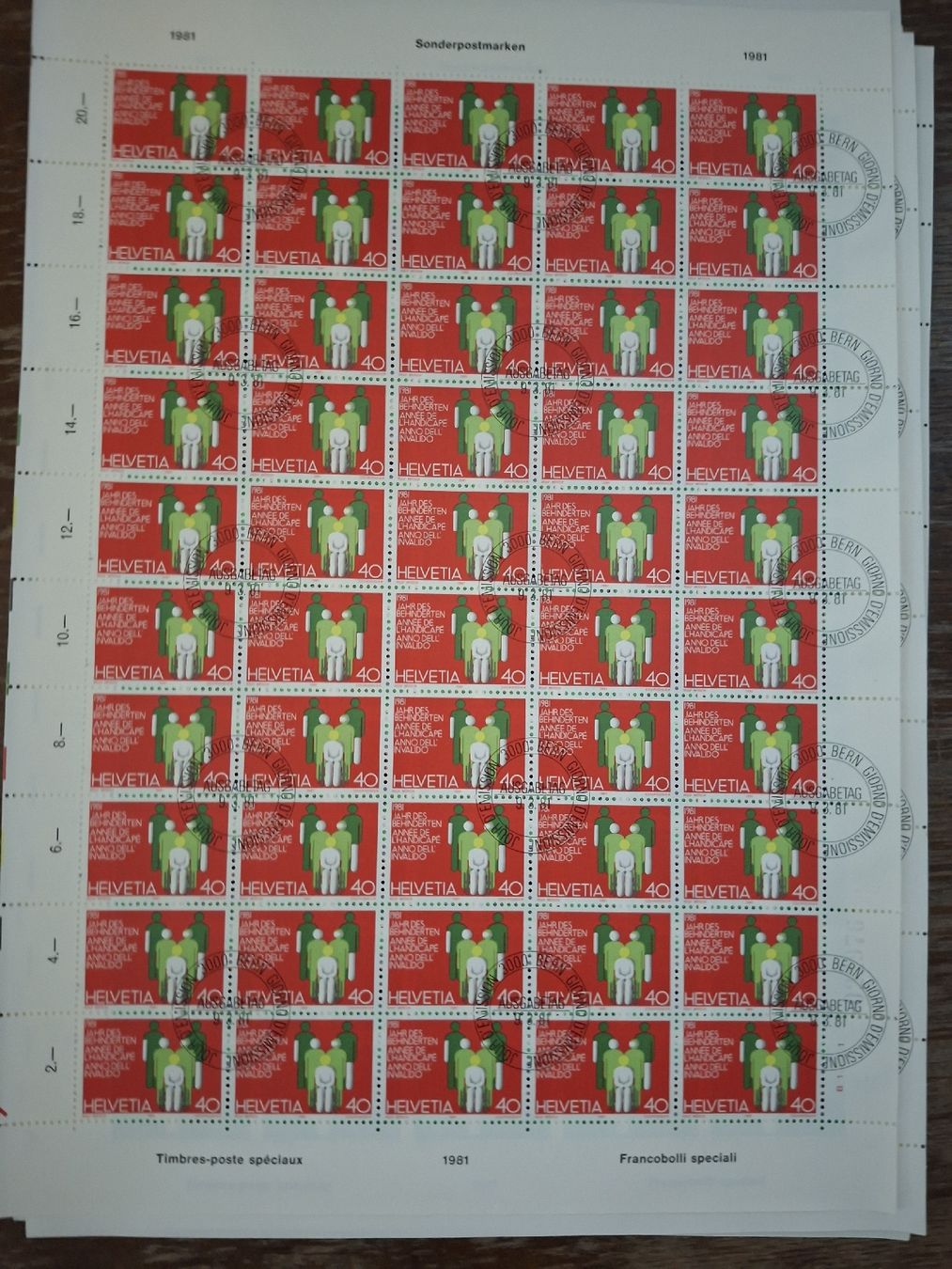 Tutti i francobolli: Div 50er Bögen 1979 / 1981  – Usato da Balgach venduto da SIMEON27 1