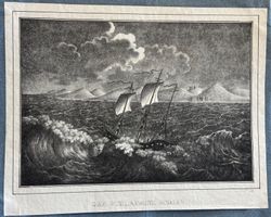 Jakob Laurenz Gsell (1786-1870), Schiff, Lithographie, RAR!