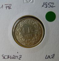 Schweiz / 1 Franken 1952, ss-vz ( grüne Markierung )
