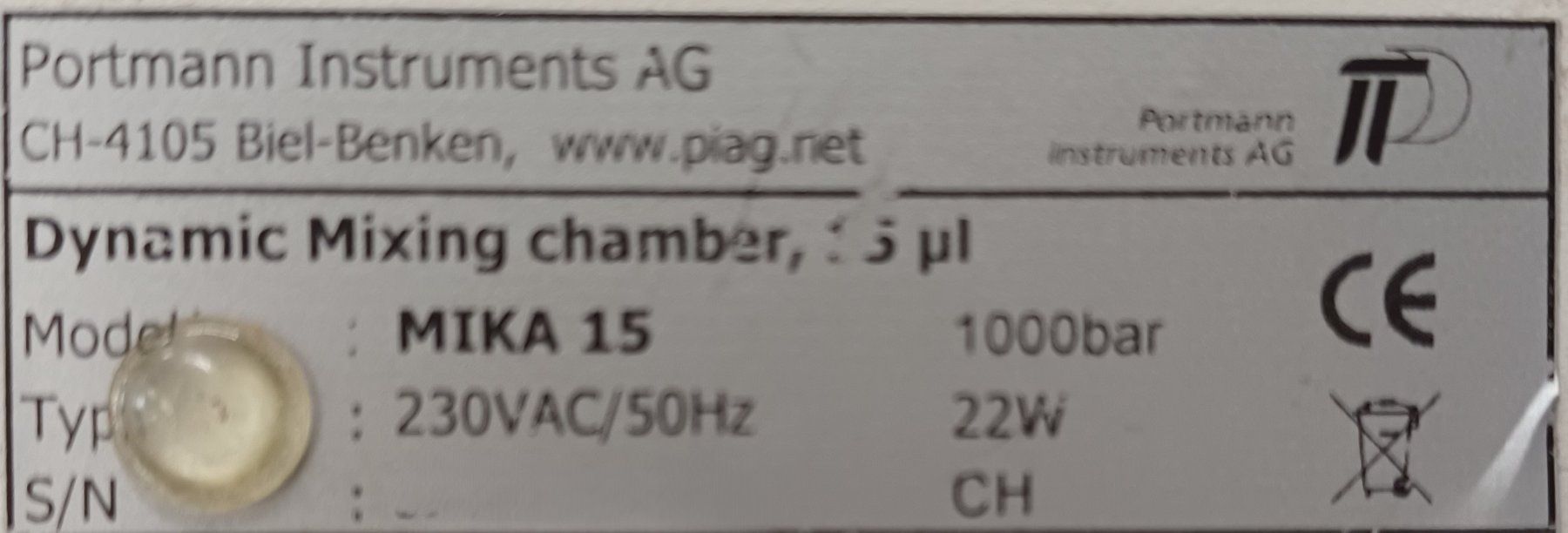 Laborzubehör: Portmann Instruments MIKA 15 Dynamic Mixing Chamber, 15µl – Defekt aus Niederdorf von LeptonAG_Labor 8