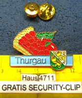 THURGAU KANTONS-WAPPEN MIT BACKWARE PIN GEPRÄGT GOLDIG
